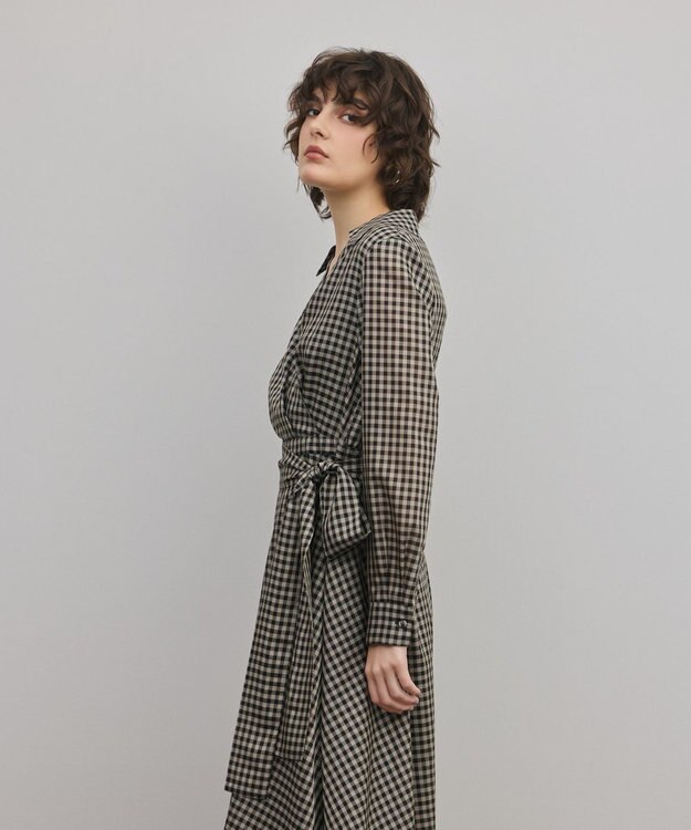 GRACE CONTINENTAL カシュクールバルーンワンピース チャコール