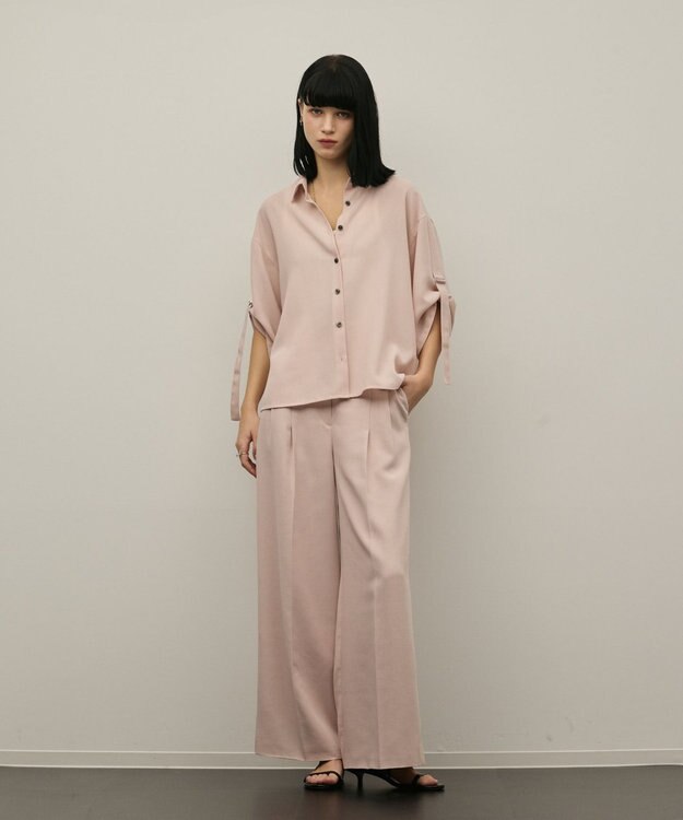 GRACE CONTINENTAL シアーワイドパンツ ピンク