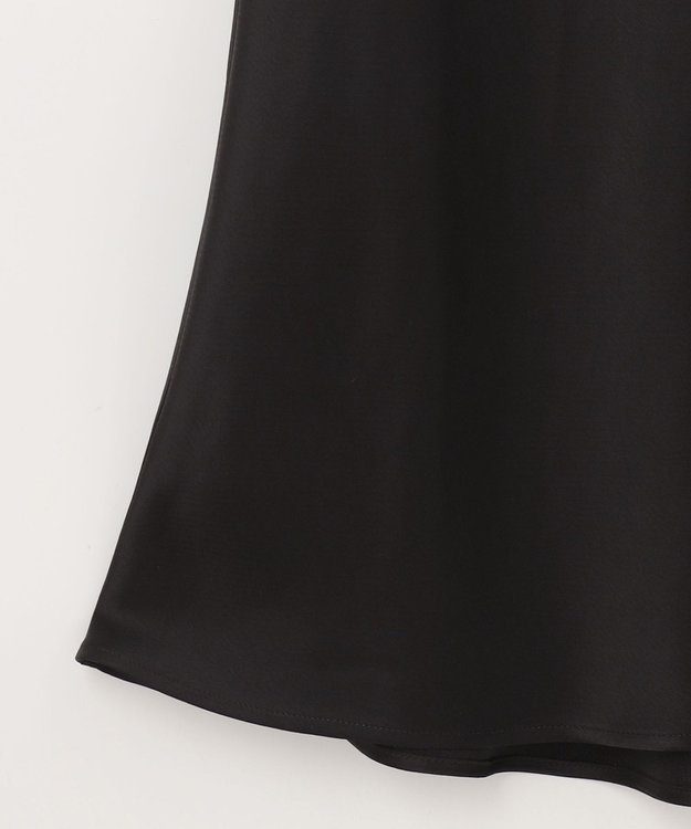 GRACE CONTINENTAL サテンバイアスロングスカート ブラック