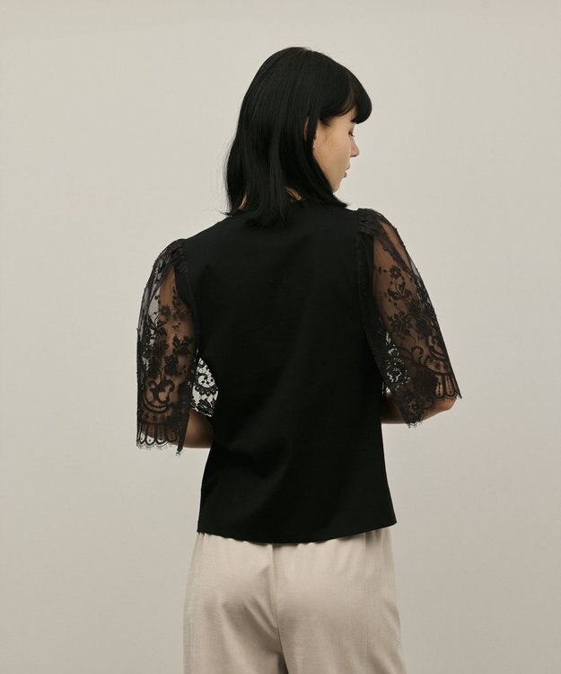 GRACE CONTINENTAL レースフレアカットトップ ブラック