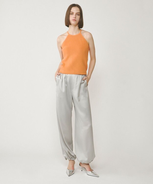 GRACE CONTINENTAL ハイゲージ畦ニットトップ オレンジ