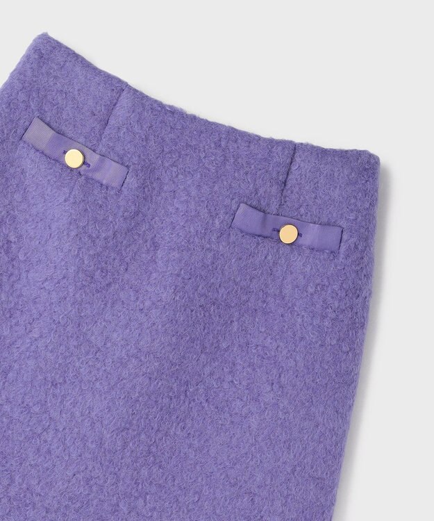 GRACE CONTINENTAL リングウールミニスカート パープル