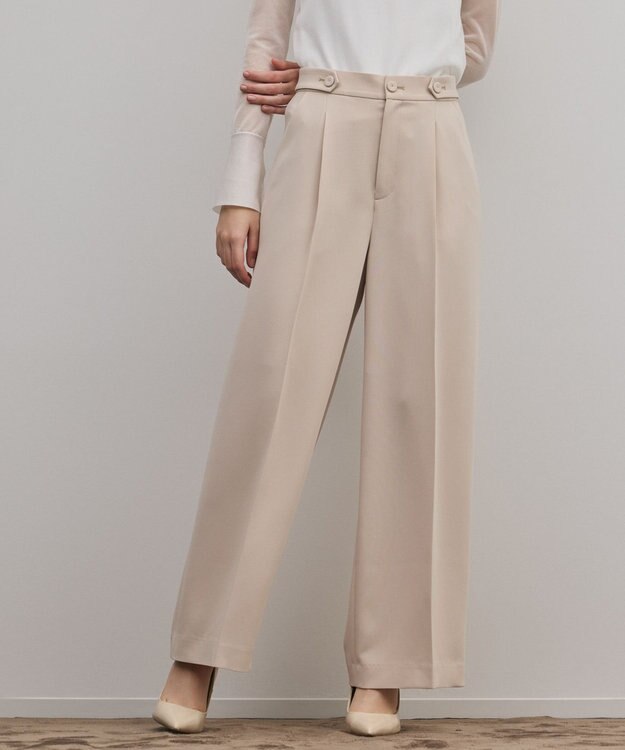 GRACE CONTINENTAL トリアセワイドパンツ ベージュ