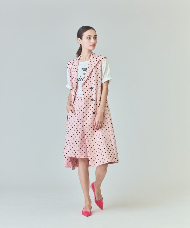 GRACE CONTINENTAL ドットジレドレス ピンク