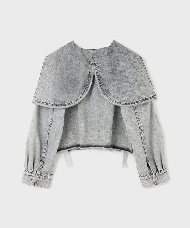 GRACE CONTINENTAL フードジップデニムジャケット グレー