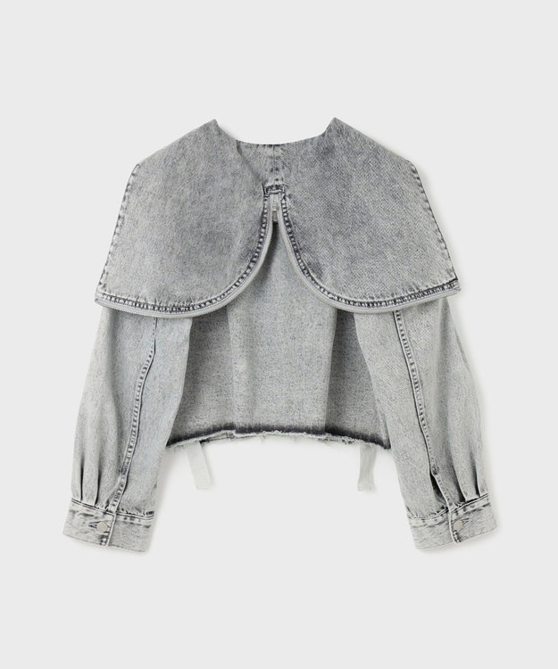 GRACE CONTINENTAL フードジップデニムジャケット グレー