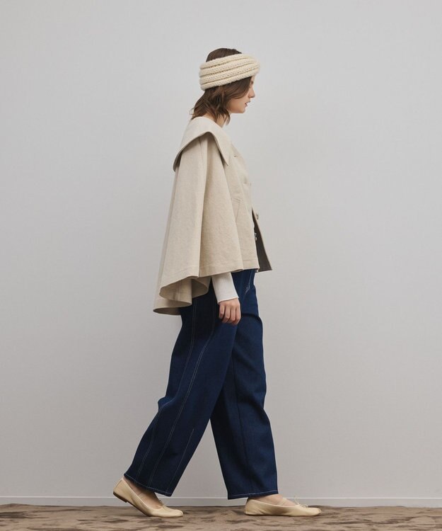 GRACE CONTINENTAL リネンオックスケープジャケット ベージュ