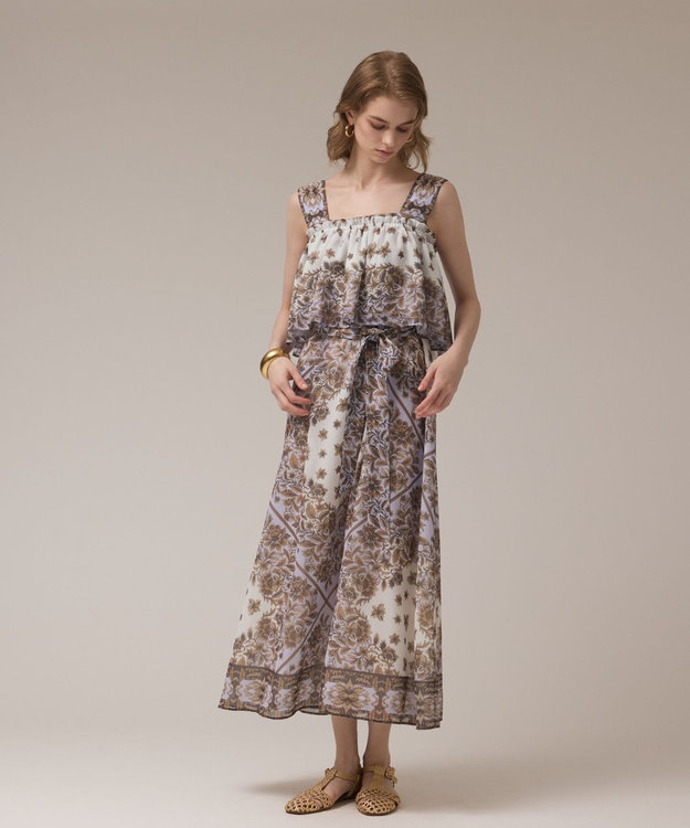 GRACE CONTINENTAL マルチWAYシフォンワンピース ブラウン