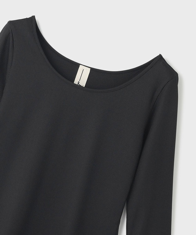 GRACE CONTINENTAL テレコボートネックトップ ブラック