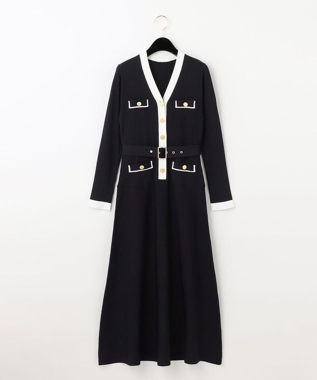 【美品】GRACE CONTINENTAL バイカラーフレアニットワンピース36 バイカラーフレアニットワンピース / GRACE CONTINENTAL | GRACE