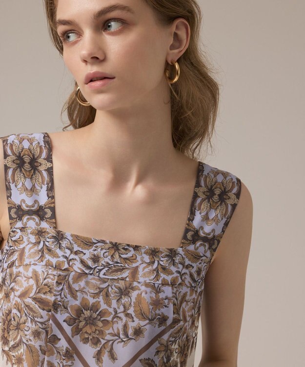 GRACE CONTINENTAL マルチWAYシフォンワンピース ブラウン