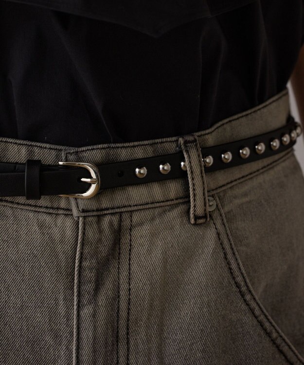 GRACE CONTINENTAL サス付zipデニムパンツ ブラック