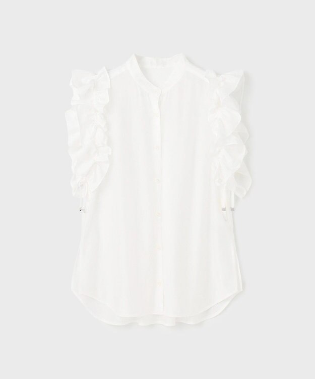GRACE CONTINENTAL マルチフリルノースリーブブラウス ホワイト