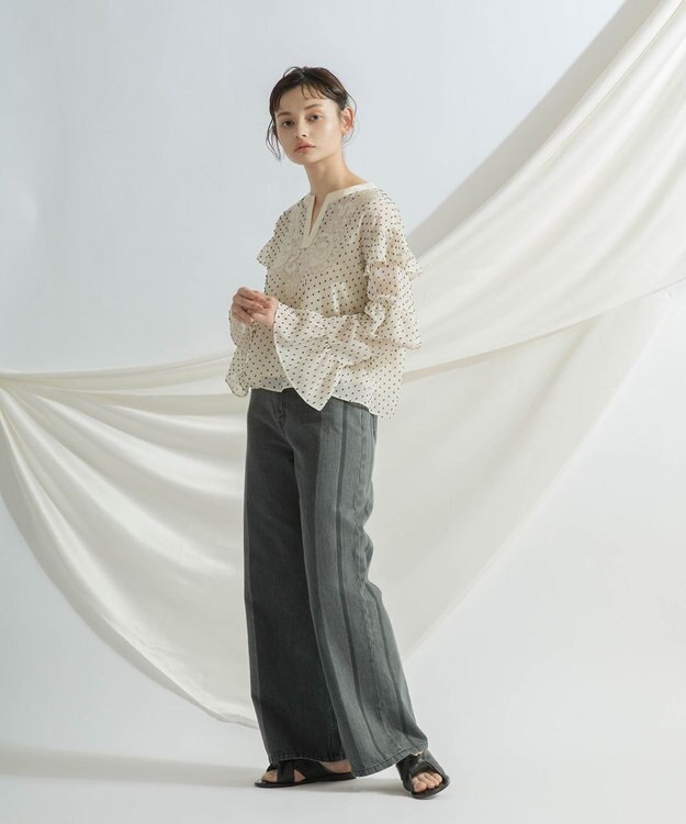 GRACE CONTINENTAL アップリケフレアトップ キナリ