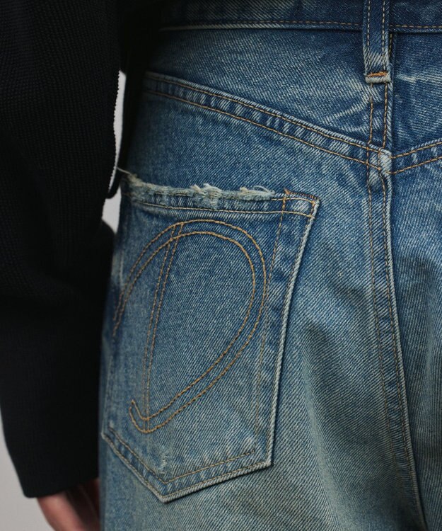 GRACE CONTINENTAL ワイドストレートデニムパンツ インディゴ