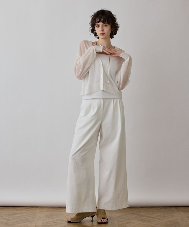 GRACE CONTINENTAL シアージョーゼットカーディガン ホワイト