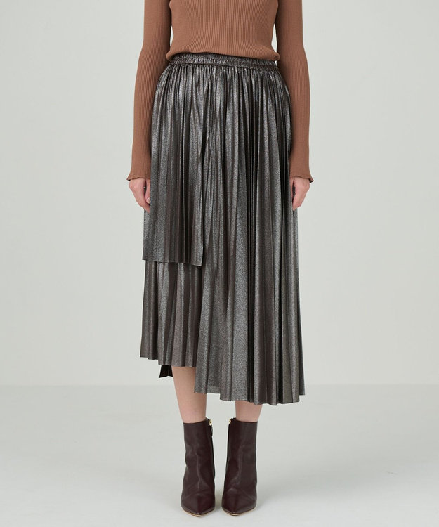 GRACE CONTINENTAL ジャージレイヤースカート ブラウン