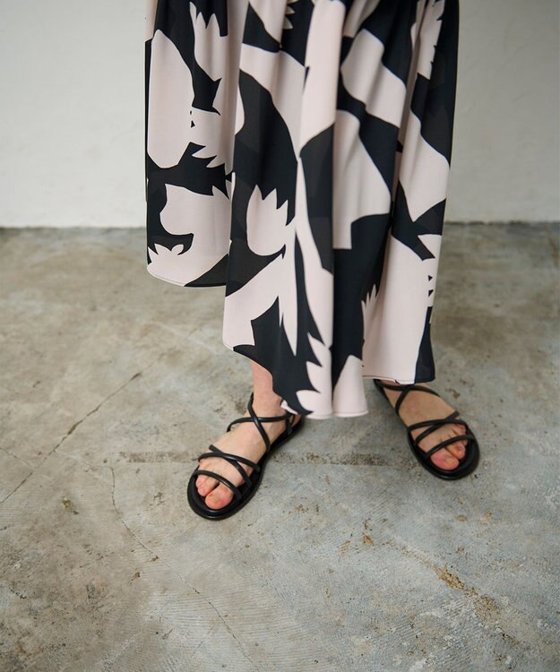 GRACE CONTINENTAL キカプリントホルタードレス ブラック