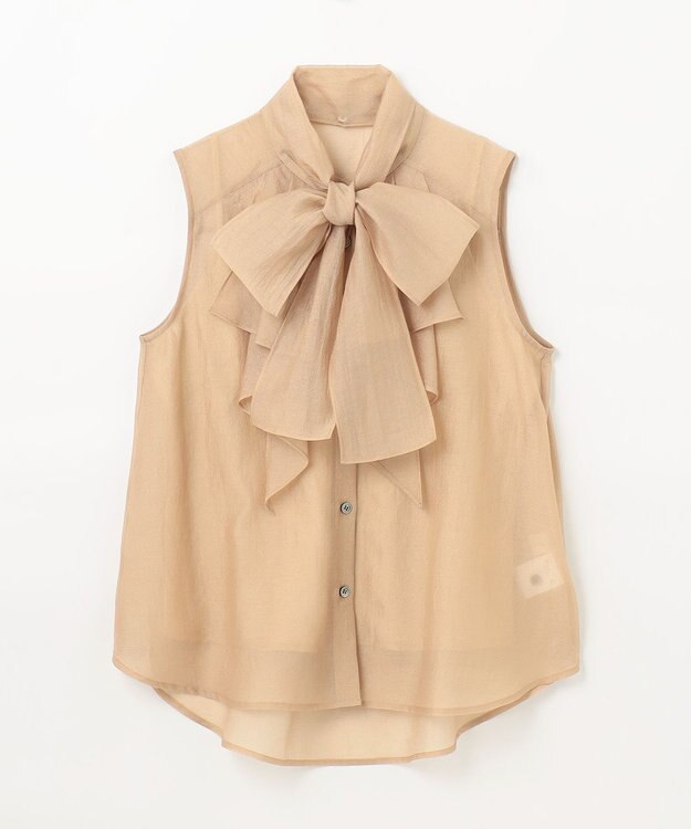 GRACE CONTINENTAL シアーボウタイノースリーブ ベージュ