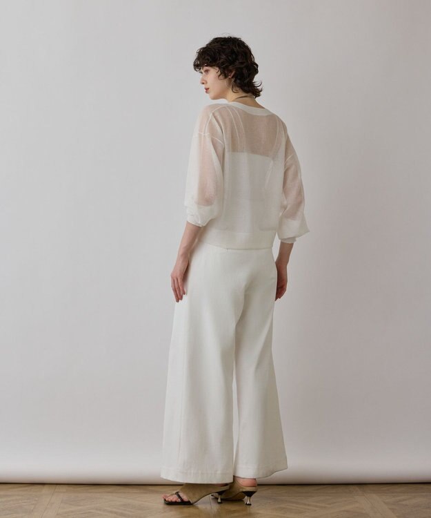 GRACE CONTINENTAL シアージョーゼットカーディガン ホワイト