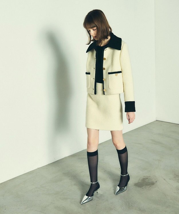 GRACE CONTINENTAL ウールパイルスカート キナリ