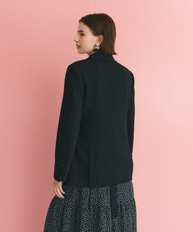 GRACE CONTINENTAL サテンボウ付テーラードジャケット ブラック