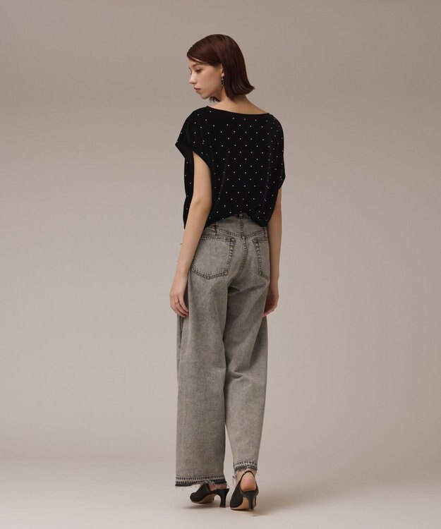 GRACE CONTINENTAL ベロアルーズカットトップ ブラック