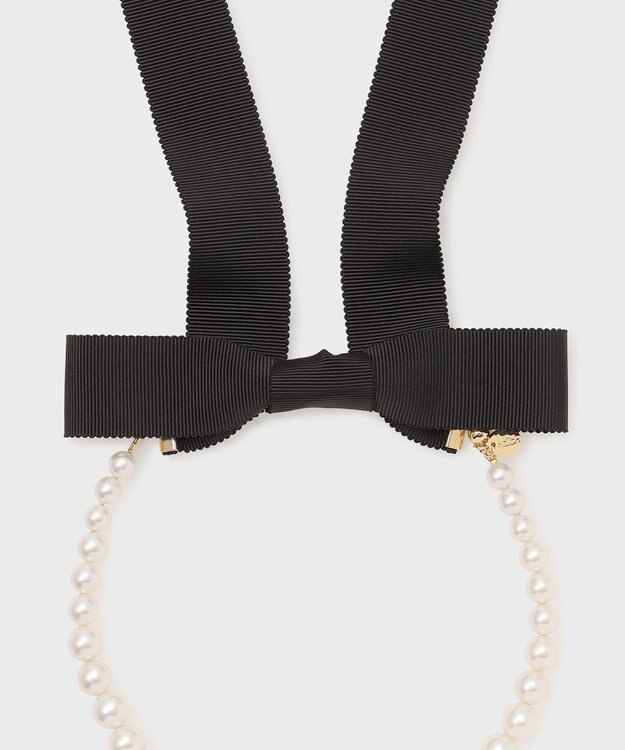 GRACE CONTINENTAL パールリボンネックレス ホワイト