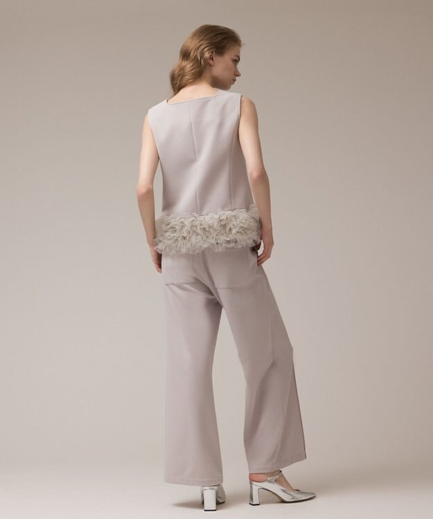 GRACE CONTINENTAL チュールヘムカットトップ グレー