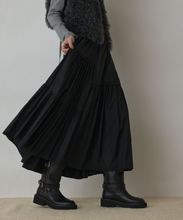 GRACE CONTINENTAL ティアードロングスカート ブラック