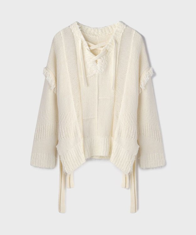 GRACE CONTINENTAL ルーズオーバーニットトップ ホワイト