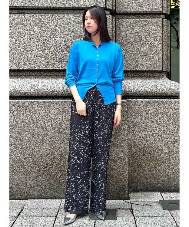 GRACE CONTINENTAL ウールシルクニットカーディガン ブルー
