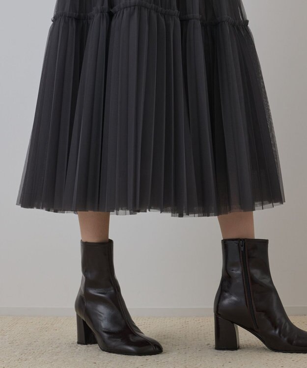 GRACE CONTINENTAL チュールティアードスカート グレー