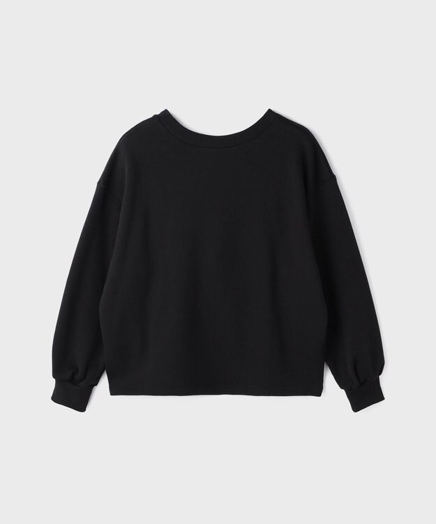 GRACE CONTINENTAL Catphoto裏毛トップ ブラック