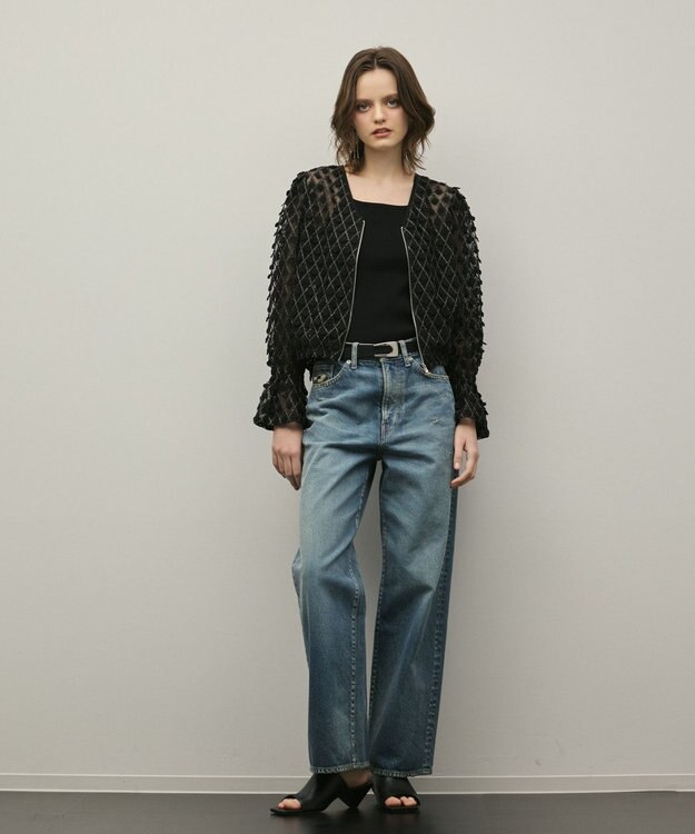 GRACE CONTINENTAL モチーフチュールブラウス ブラック