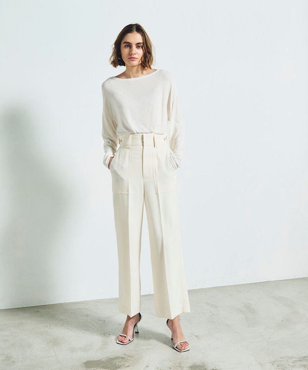 GRACE CONTINENTAL ロゴ刺繍カットトップ ホワイト