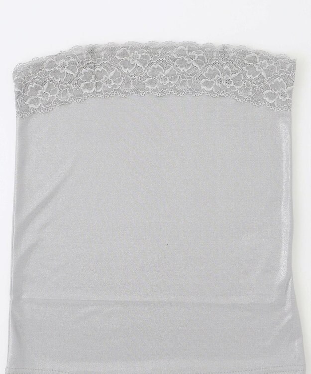 GRACE CONTINENTAL 箔プリントレースベアトップ グレー