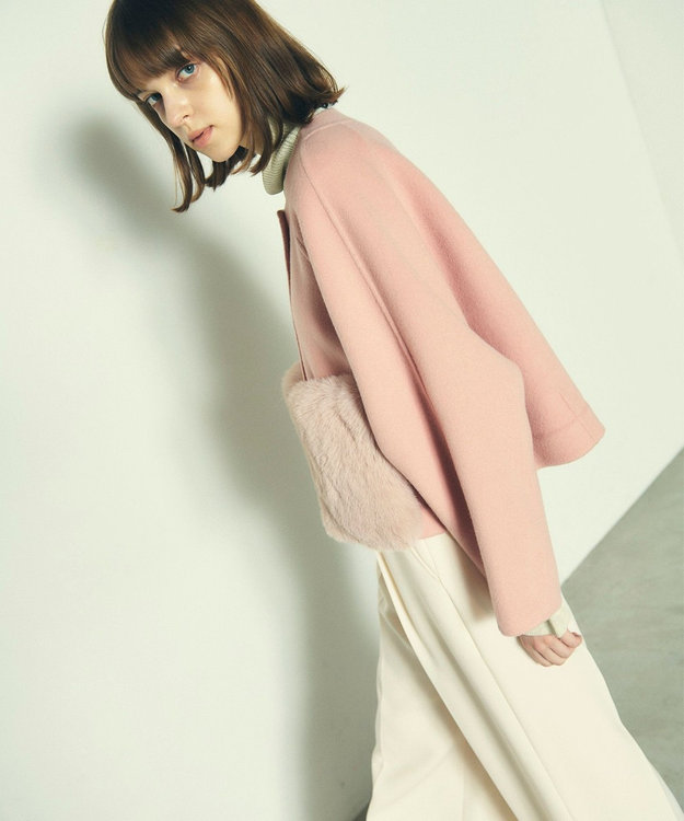 GRACE CONTINENTAL ファーポケットリバージャケット ピンク