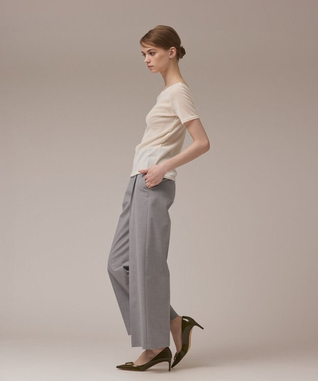 GRACE CONTINENTAL フロッキーチュールカットトップ ホワイト