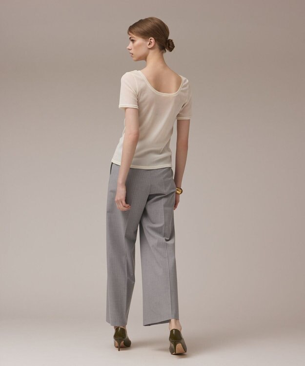 GRACE CONTINENTAL フロッキーチュールカットトップ ホワイト