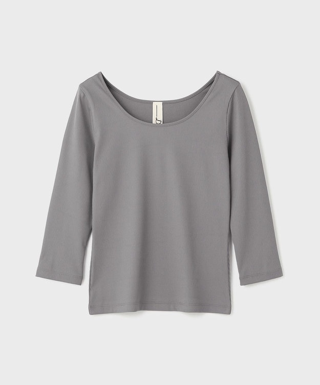 GRACE CONTINENTAL テレコボートネックトップ グレー