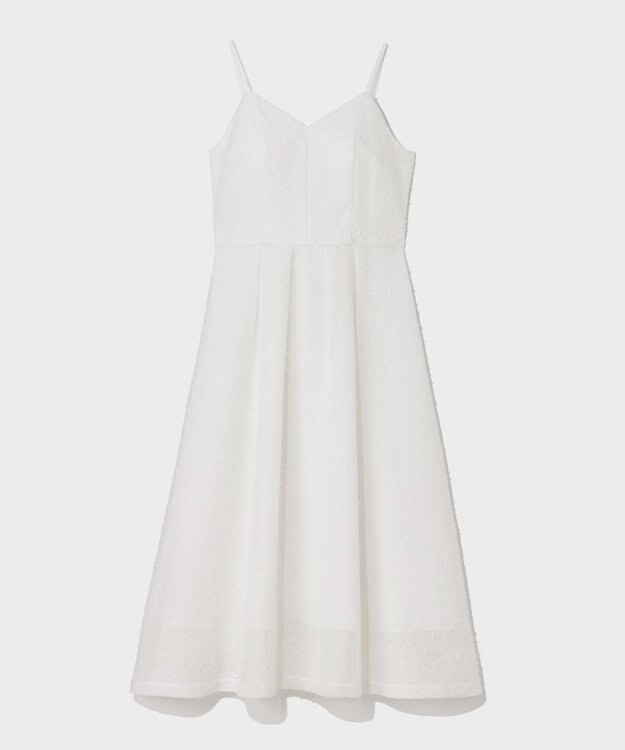 GRACE CONTINENTAL メッシュツイードキャミドレス ホワイト