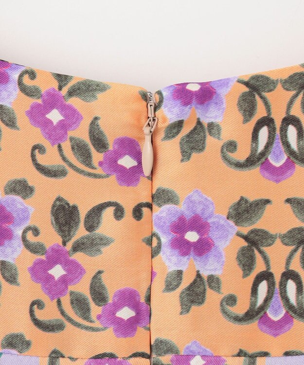 GRACE CONTINENTAL パネルプリントティアードワンピース オレンジ