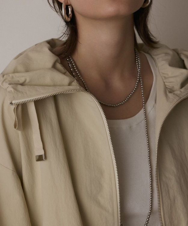 GRACE CONTINENTAL ナイロンバルーンフードジャケット ベージュ