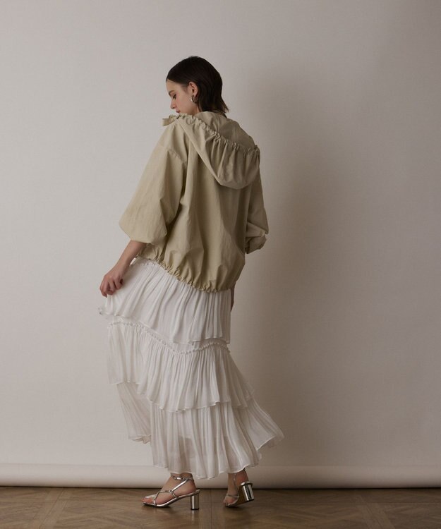 GRACE CONTINENTAL ナイロンバルーンフードジャケット ベージュ