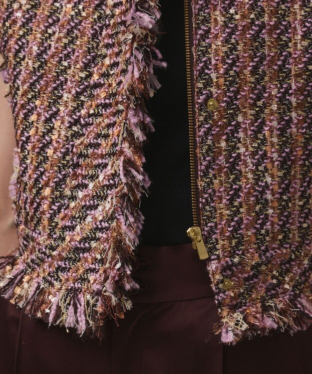 GRACE CONTINENTAL コンパクトツイードベスト ピンク