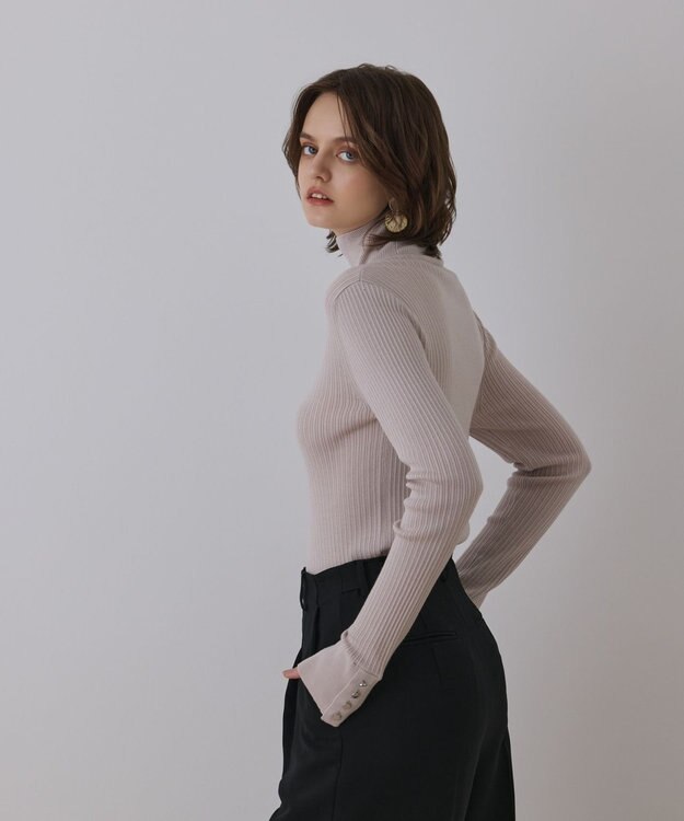 GRACE CONTINENTAL ウールハイゲージニットトップ ベージュ