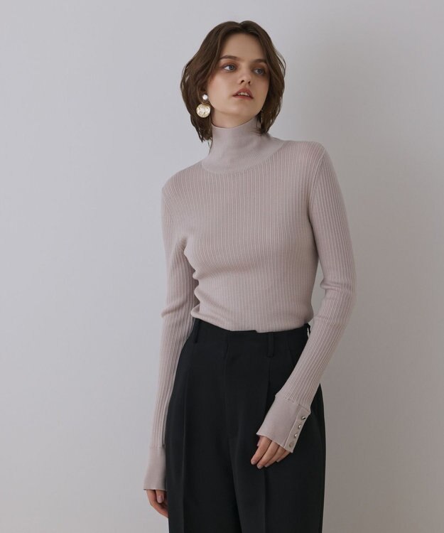 GRACE CONTINENTAL ウールハイゲージニットトップ ベージュ