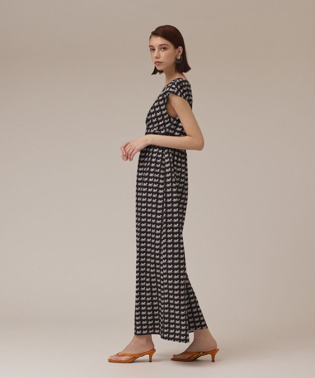 GRACE CONTINENTAL ホースプリントサロペット ブラック