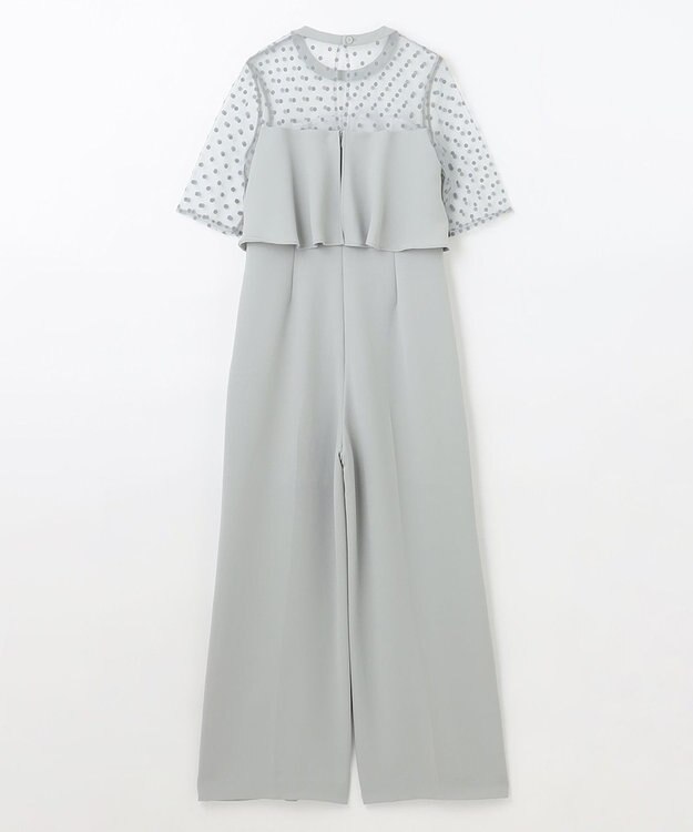 GRACE CONTINENTAL ドットチュールサロペット グレー